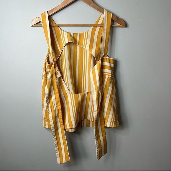 Chinti & Parker Striped Parasol Tie Back Buttercream & Ivory Sleeveless Top Sz 2 - Picture 12 of 16